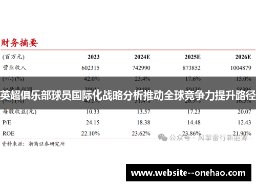 英超俱乐部球员国际化战略分析推动全球竞争力提升路径 英超俱乐部球员国际化战略分析推动全球竞争力提升路径